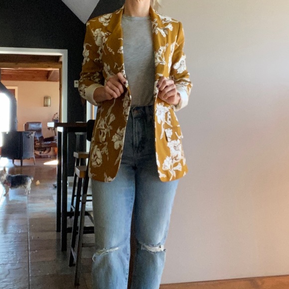 Mustard Floral Zara Blazer - Picture 2 of 2